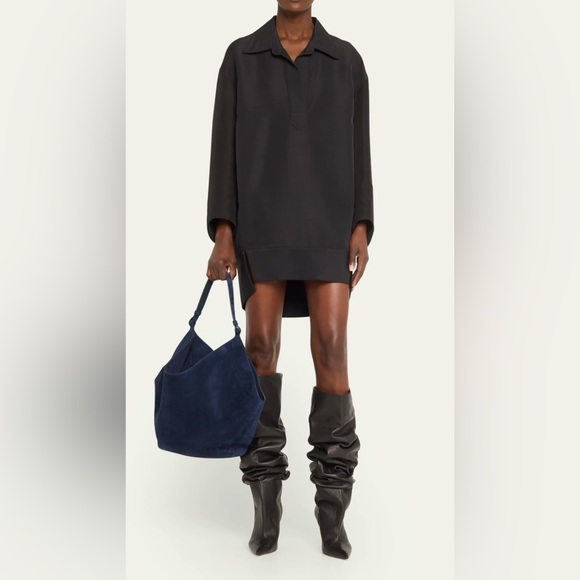 KHAITE Lotus Black Suede Women's Bag tote medium - Picture 3 of 14